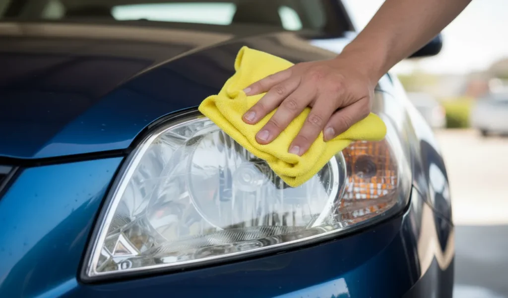 nettoyer les phares de voiture avec du wd40